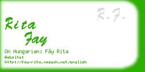 rita fay business card